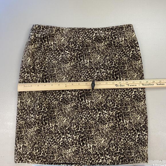 Talbots Velour Skirt Suit Womens 8P Brown Animal Print Jacket Skirt Set 8 Petite - Picture 12 of 16